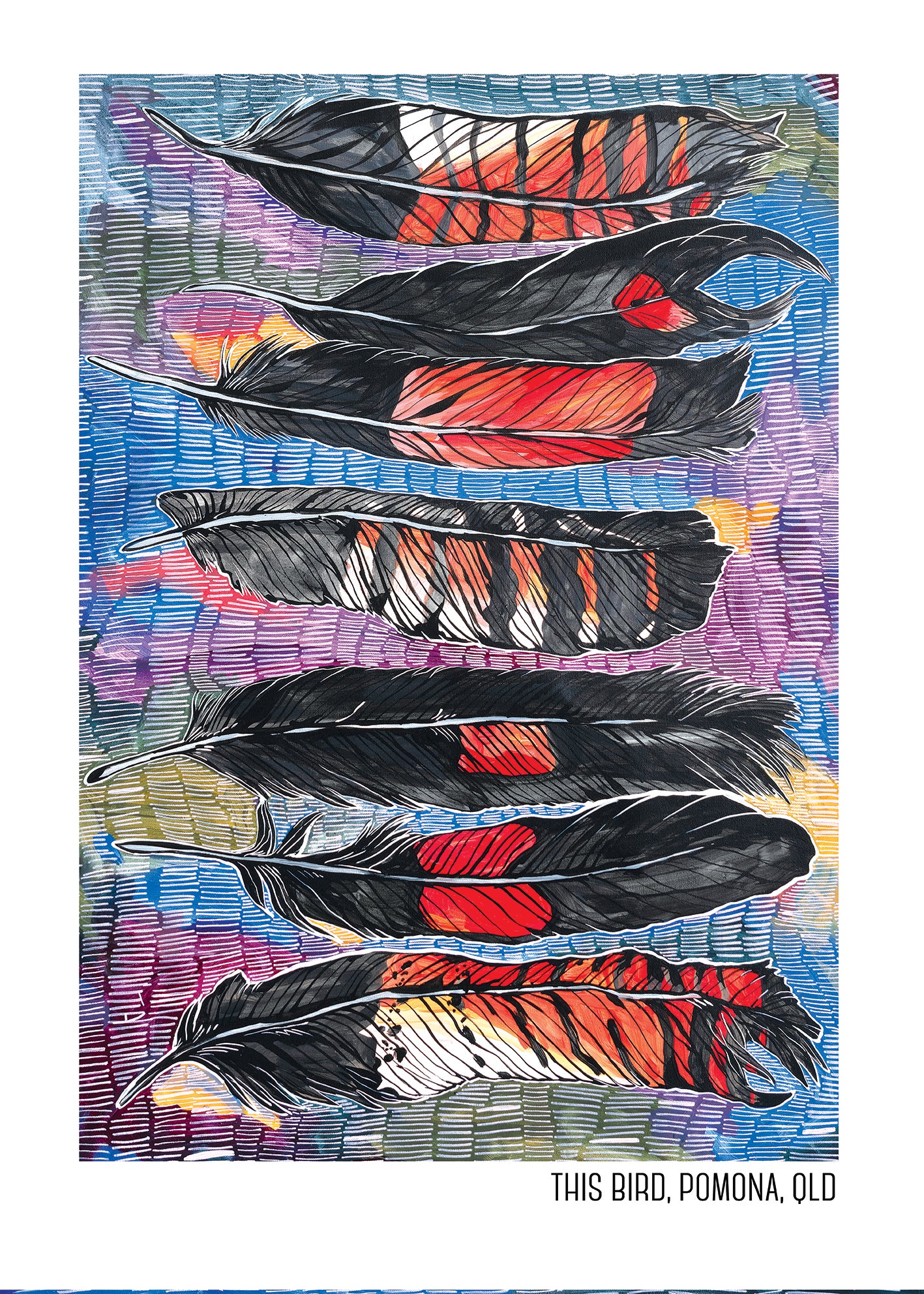 Tea Towel - Red Tail Feathers