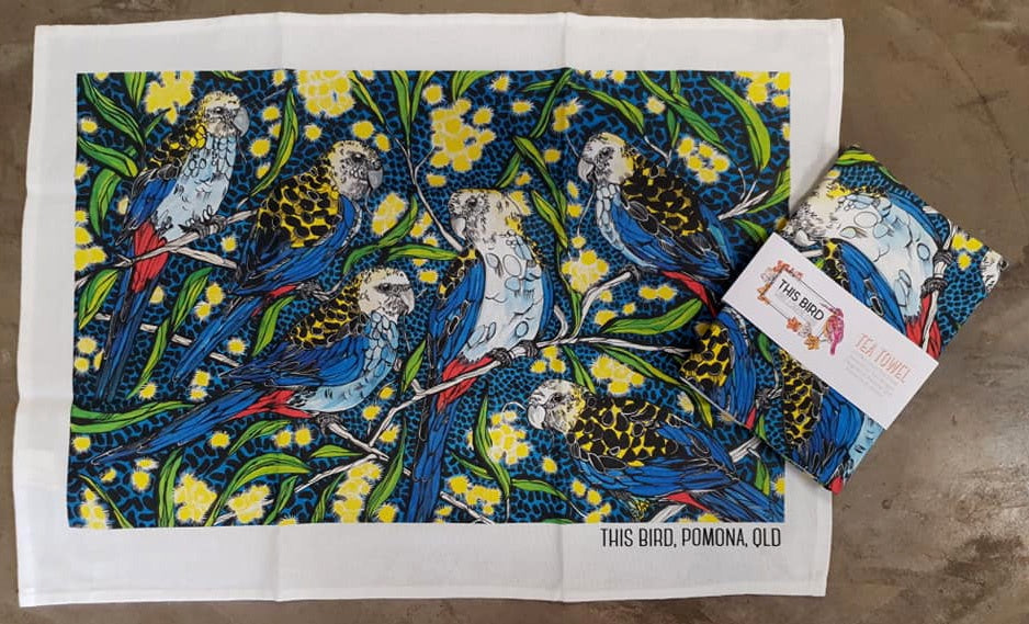Tea Towel - Pale Headed Rosellas