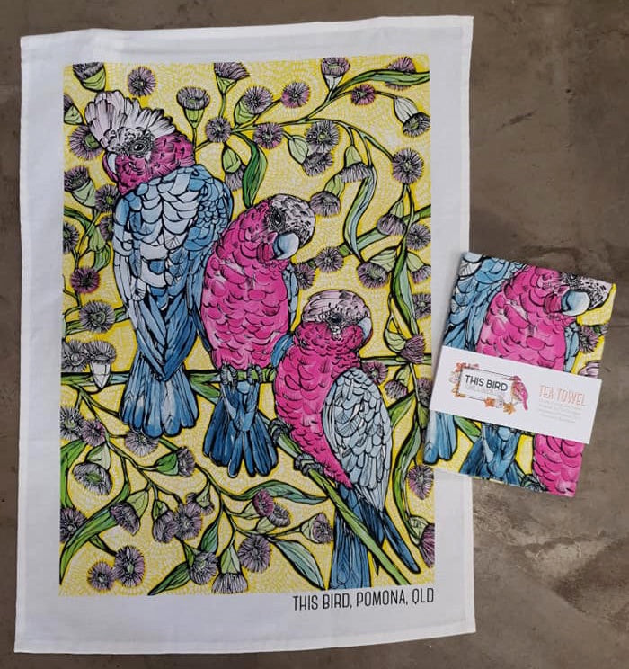 Tea Towel - Galahs & Flowering Gum